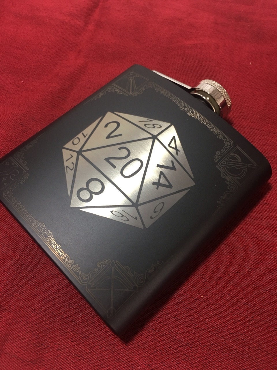 D20 Engraved Flask- Various Colors