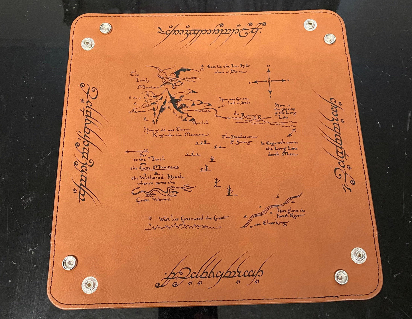 Lord of the Rings Map Engraved Dice Tray