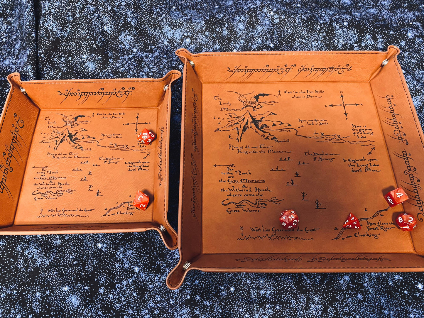 LOTR map XL Engraved Dice Tray