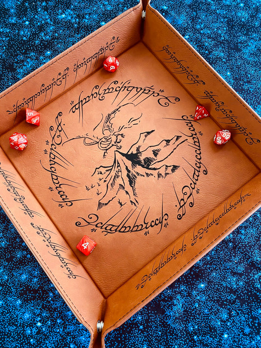 LOTR dragon XL Engraved Dice Tray