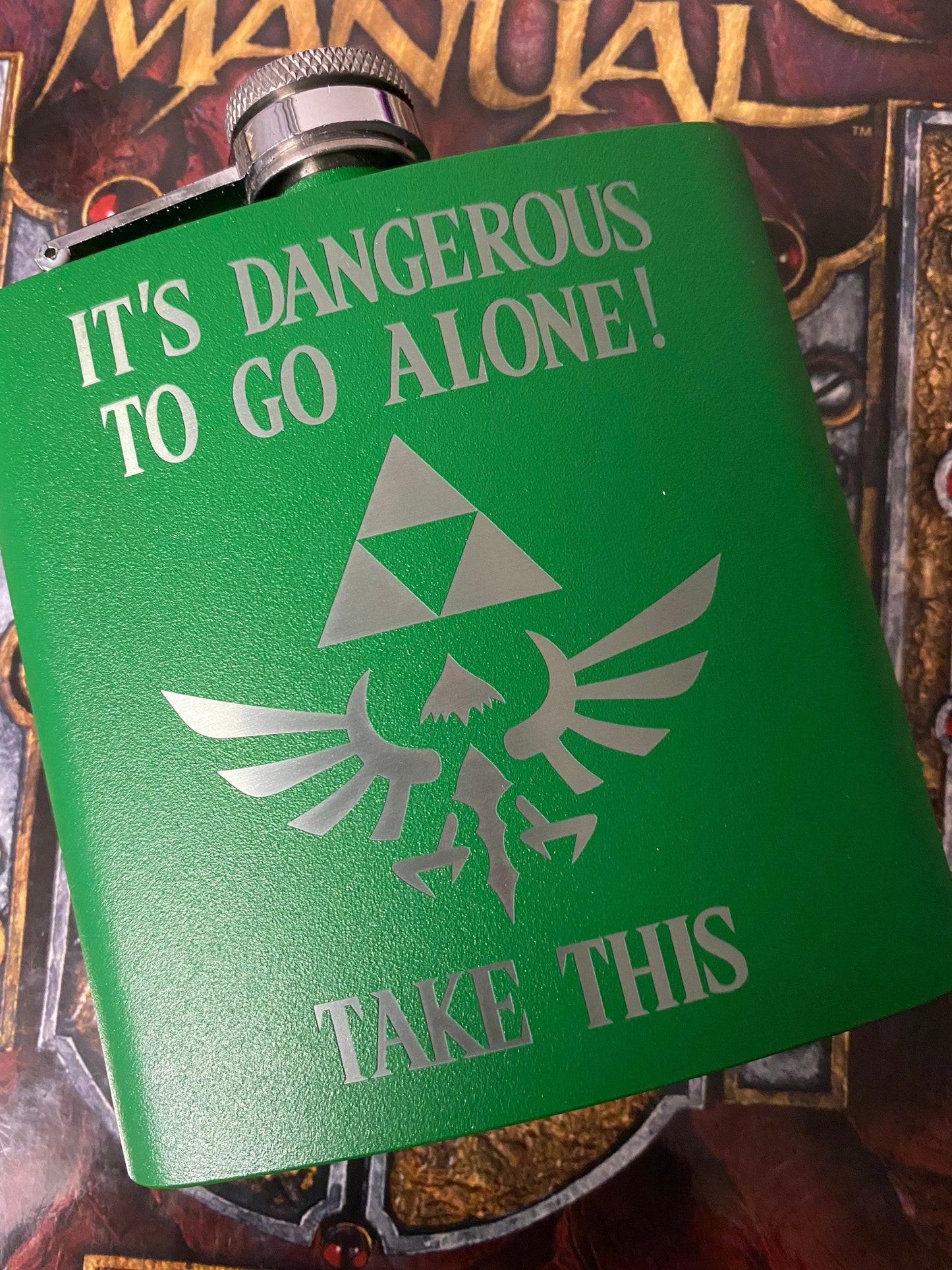 Legend of Zelda Dangerous Engraved Flask