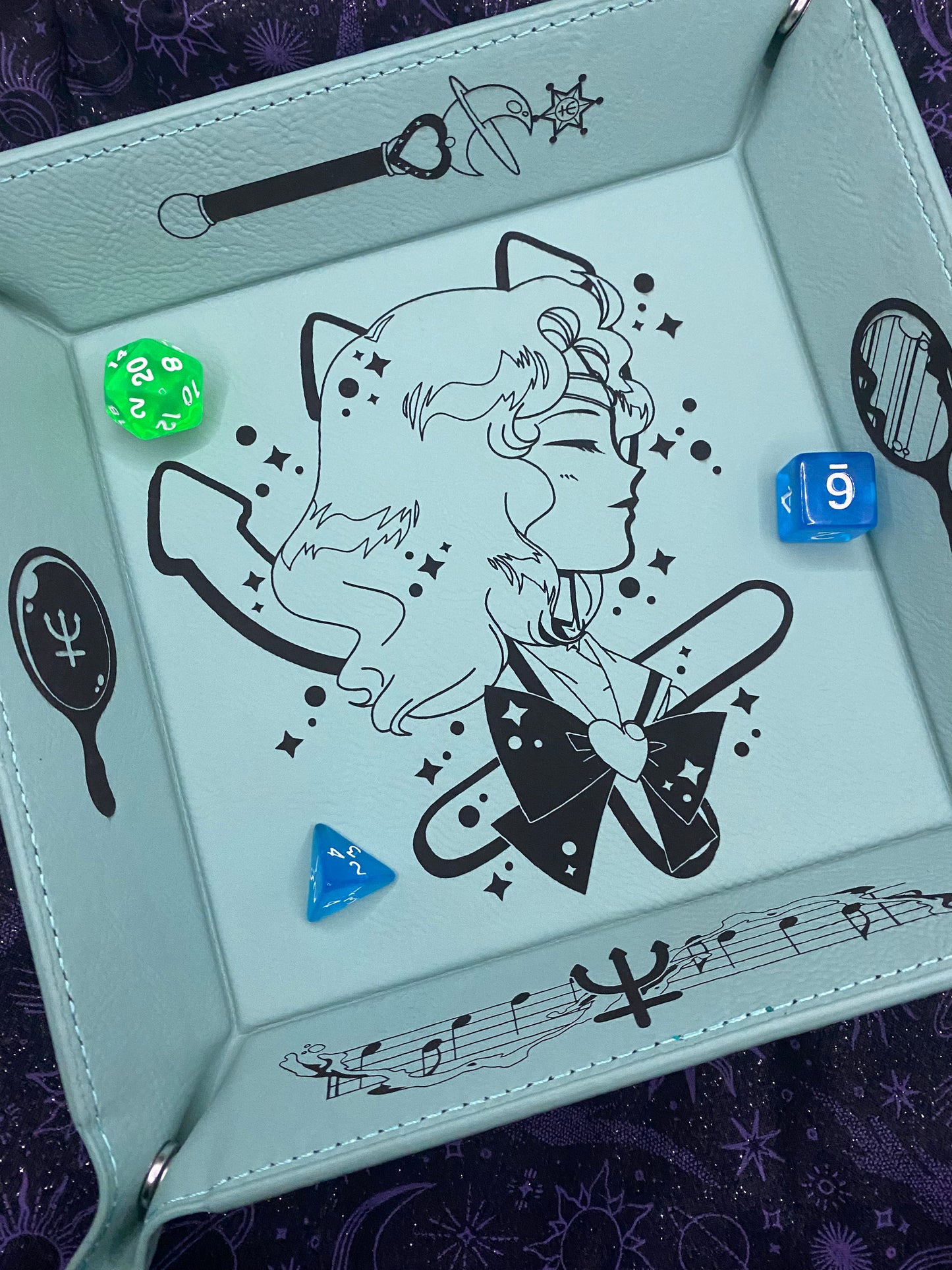 Sailor Neptune Engraved Dice Tray