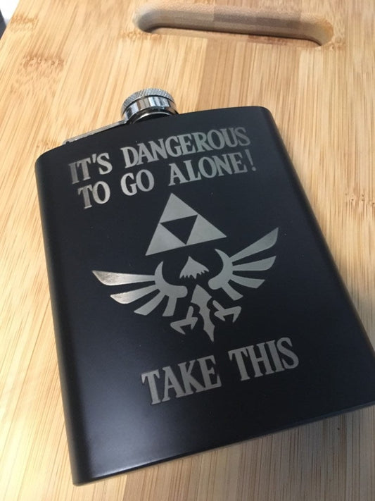 Legend of Zelda Dangerous Engraved Flask