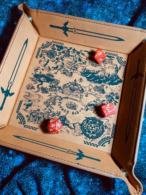 Zelda Map Engraved Dice Tray
