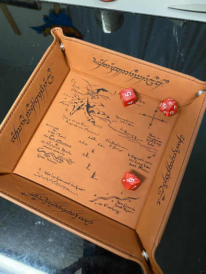 Lord of the Rings Map Engraved Dice Tray