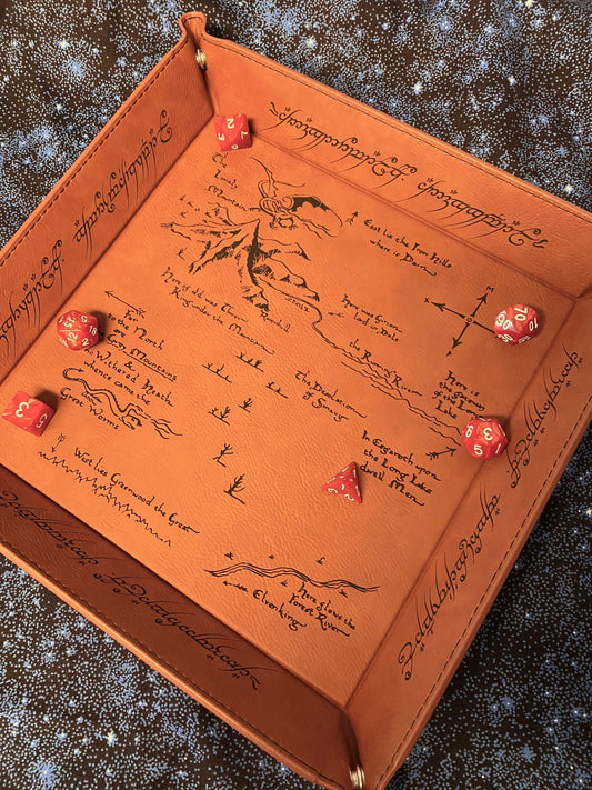 LOTR map XL Engraved Dice Tray