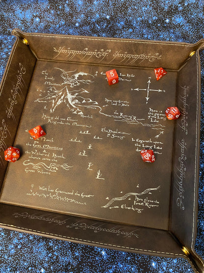 LOTR map XL Engraved Dice Tray