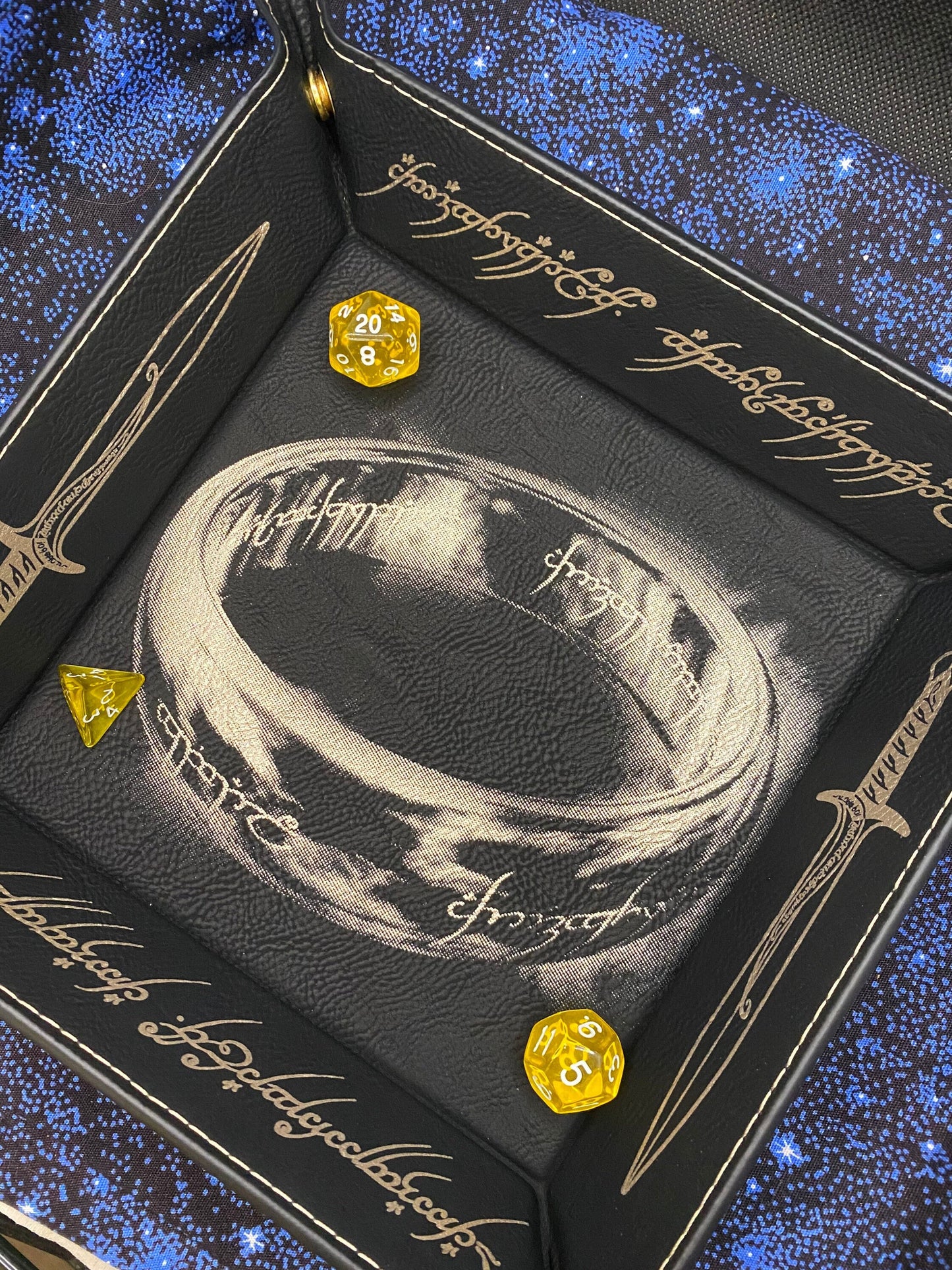 One Ring Engraved Dice Tray