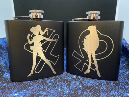 Sailor Scout Engraved Flasks